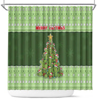 Cactus Christmas Shower Curtain Merry Cactmas - Wonder Print Shop