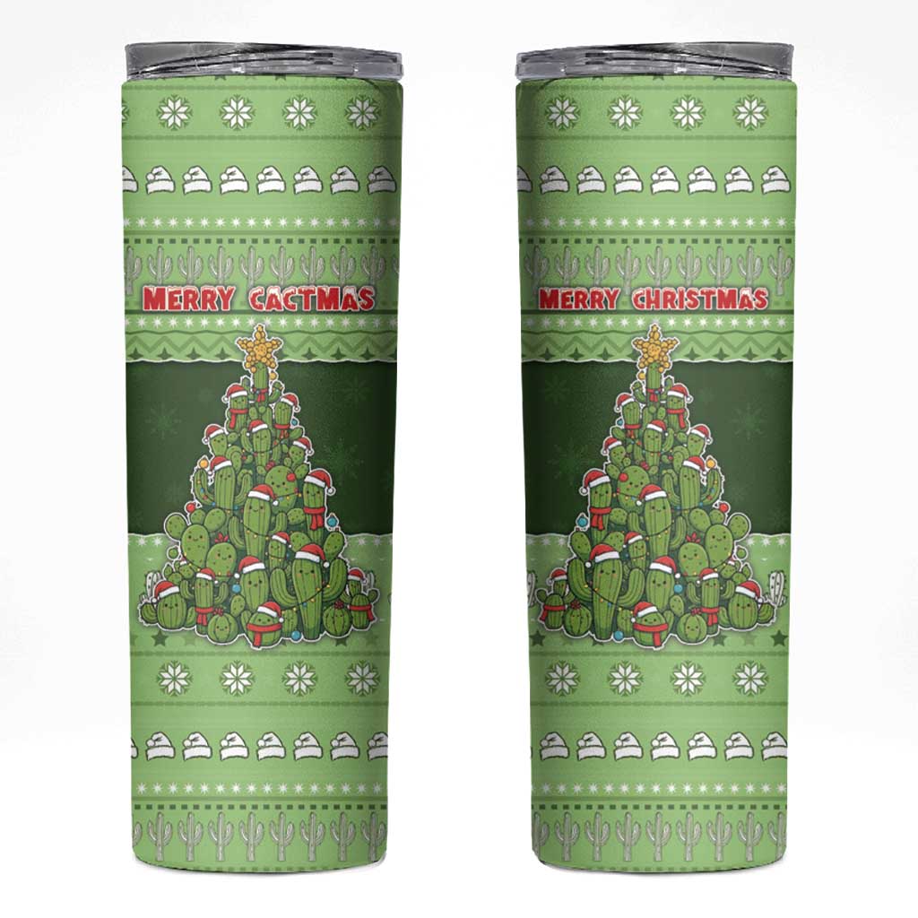 Cactus Christmas Skinny Tumbler Merry Cactmas - Wonder Print Shop