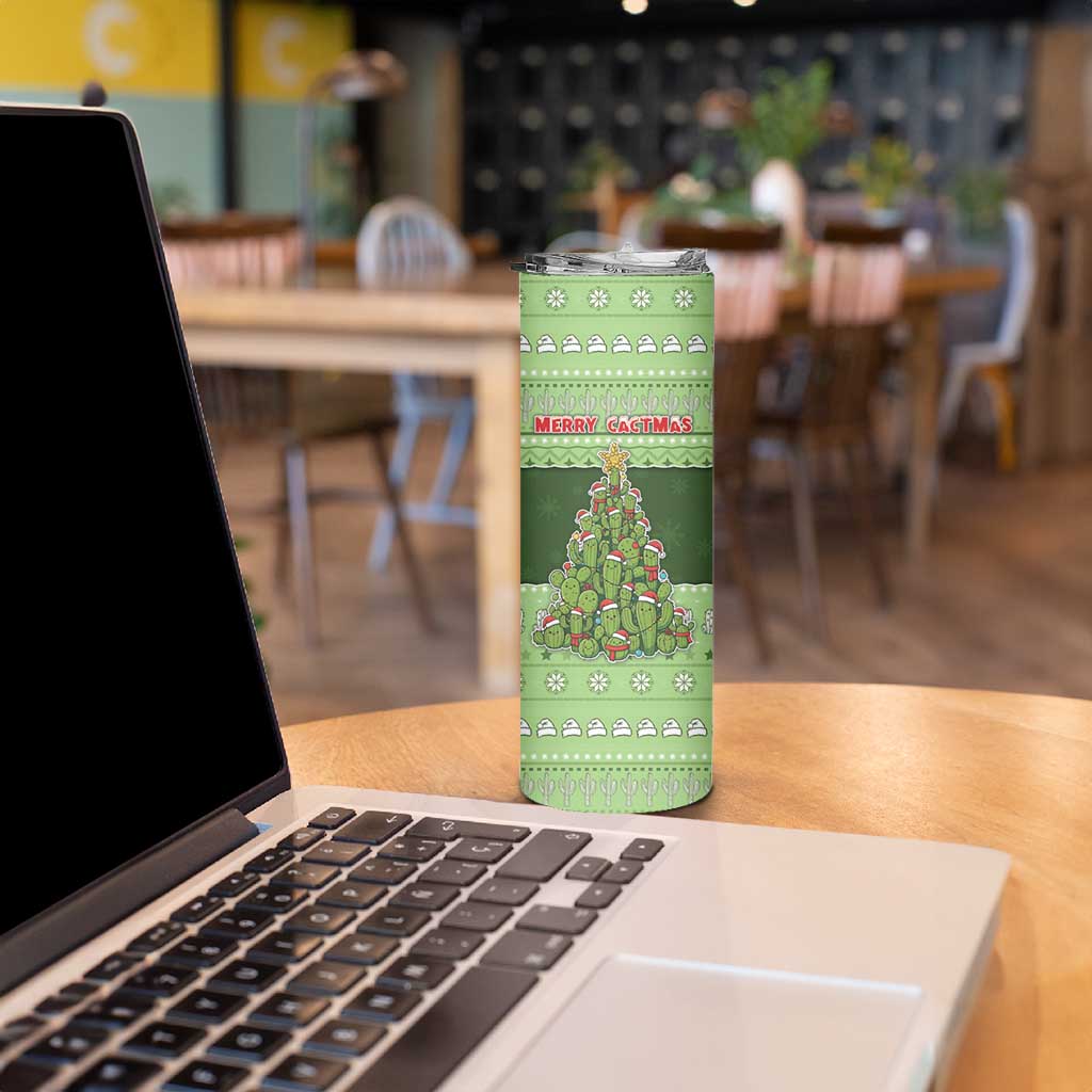 Cactus Christmas Skinny Tumbler Merry Cactmas - Wonder Print Shop