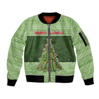 Cactus Christmas Sleeve Zip Bomber Jacket Merry Cactmas - Wonder Print Shop