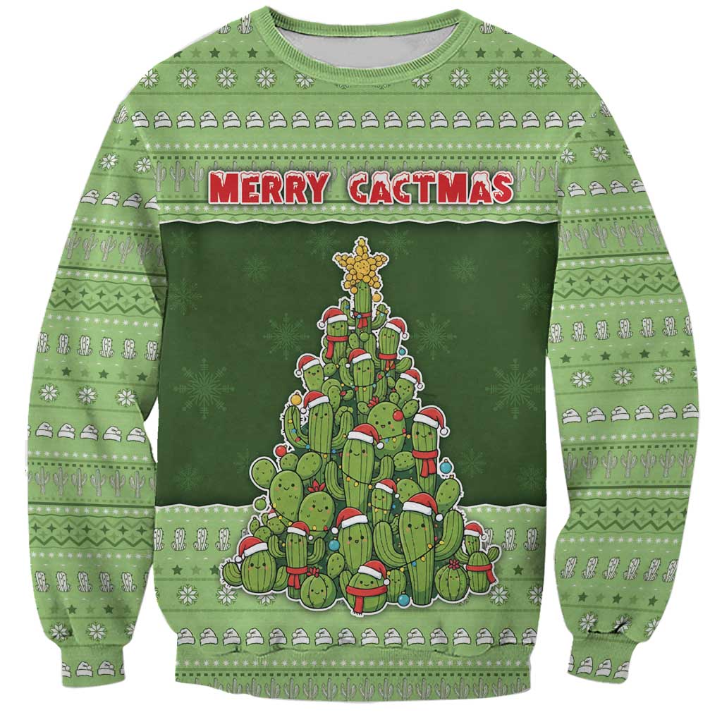 Cactus Christmas Sweatshirt Merry Cactmas - Wonder Print Shop