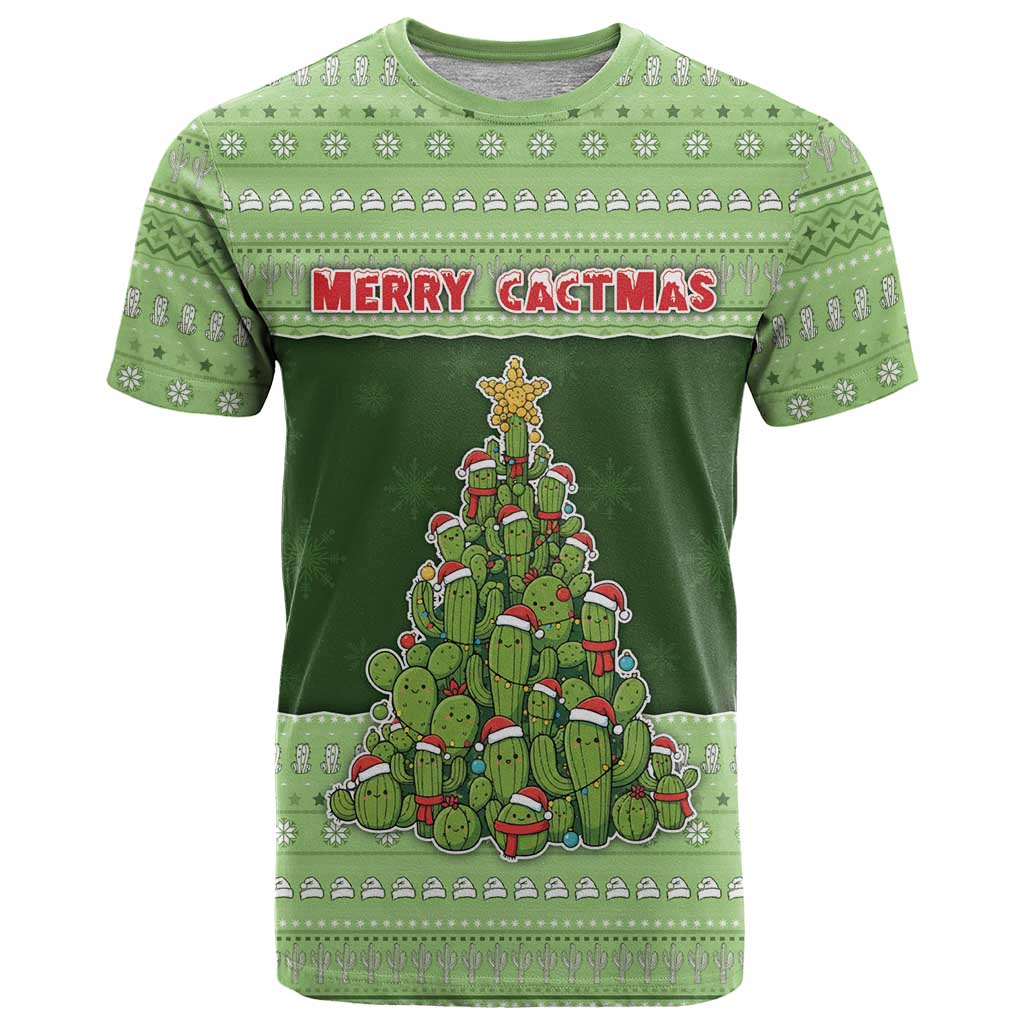 Cactus Christmas T Shirt Merry Cactmas - Wonder Print Shop