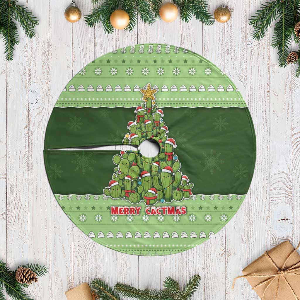 Cactus Christmas Tree Skirt Merry Cactmas - Wonder Print Shop