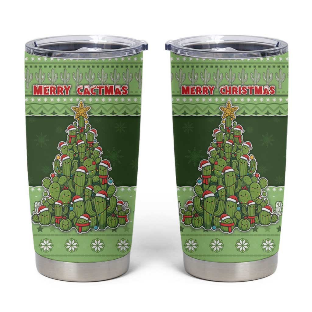 Cactus Christmas Tumbler Cup Merry Cactmas - Wonder Print Shop