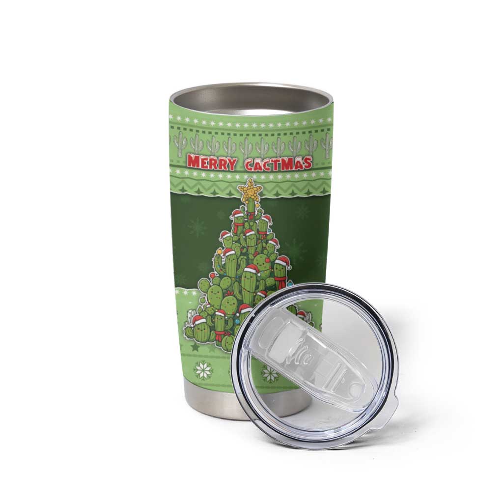 Cactus Christmas Tumbler Cup Merry Cactmas - Wonder Print Shop