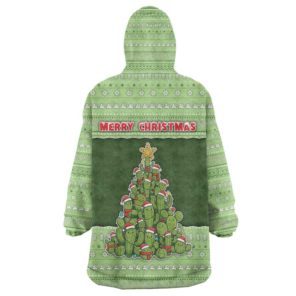 Cactus Christmas Wearable Blanket Hoodie Merry Cactmas - Wonder Print Shop
