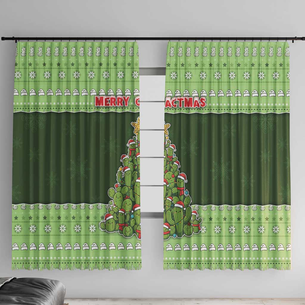 Cactus Christmas Window Curtain Merry Cactmas - Wonder Print Shop