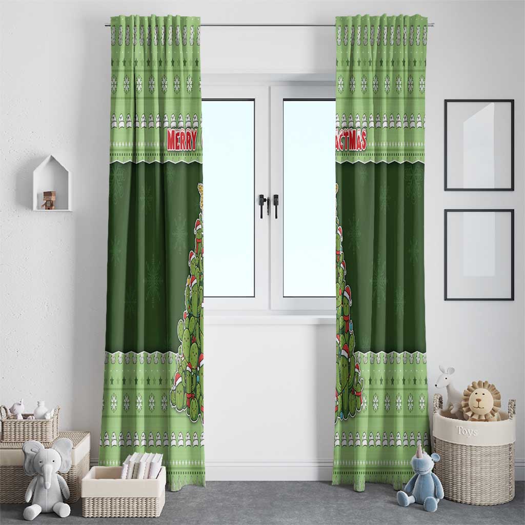 Cactus Christmas Window Curtain Merry Cactmas - Wonder Print Shop