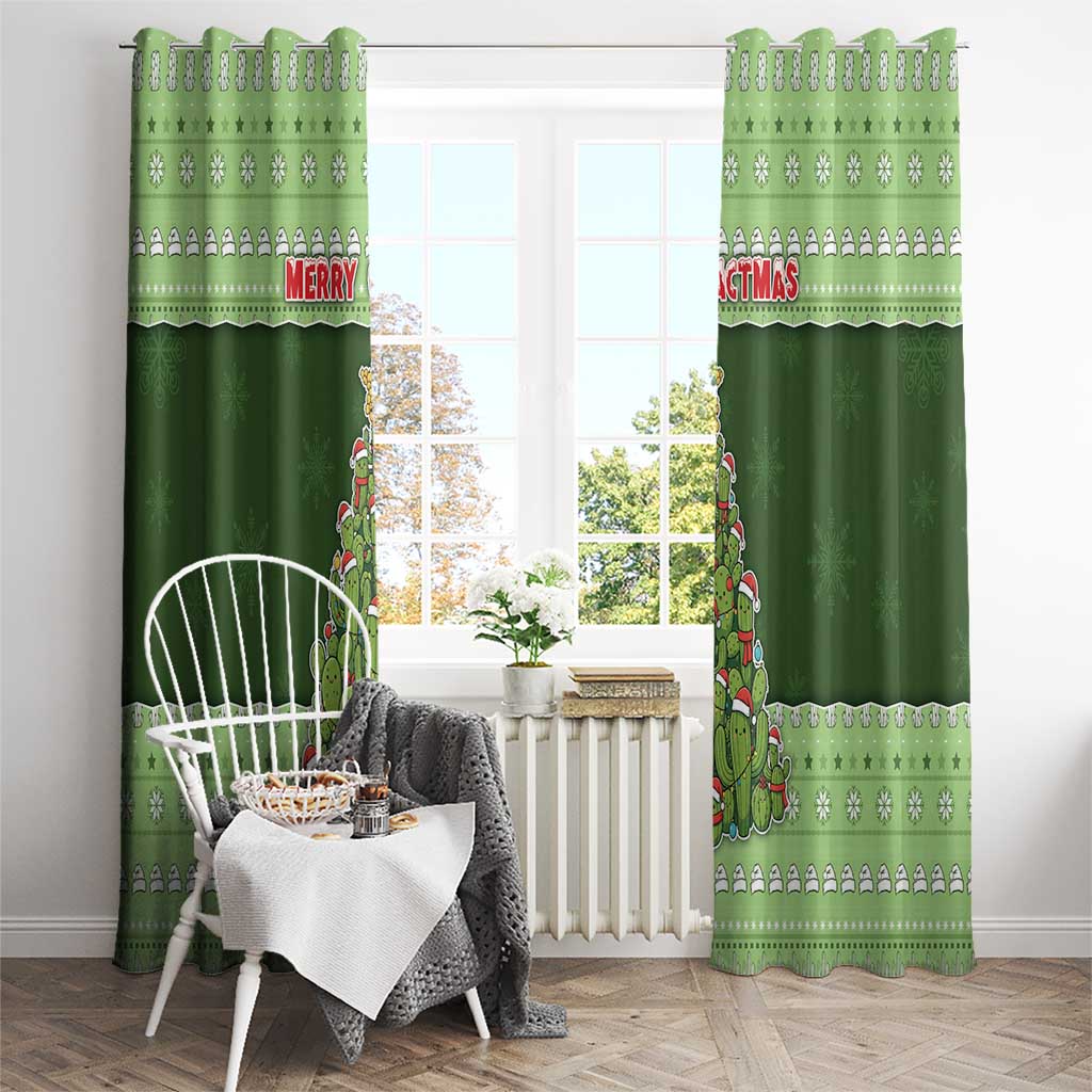 Cactus Christmas Window Curtain Merry Cactmas - Wonder Print Shop