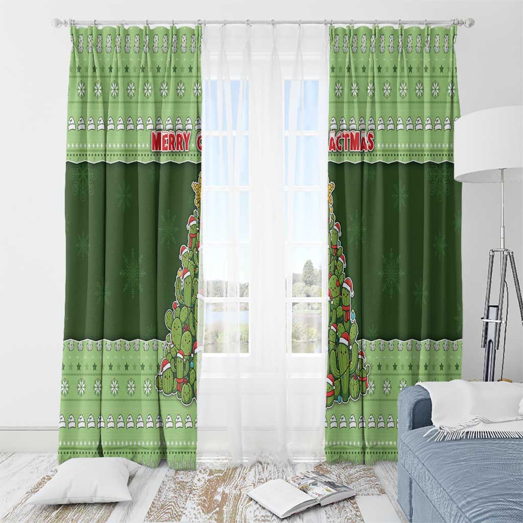 Cactus Christmas Window Curtain Merry Cactmas - Wonder Print Shop
