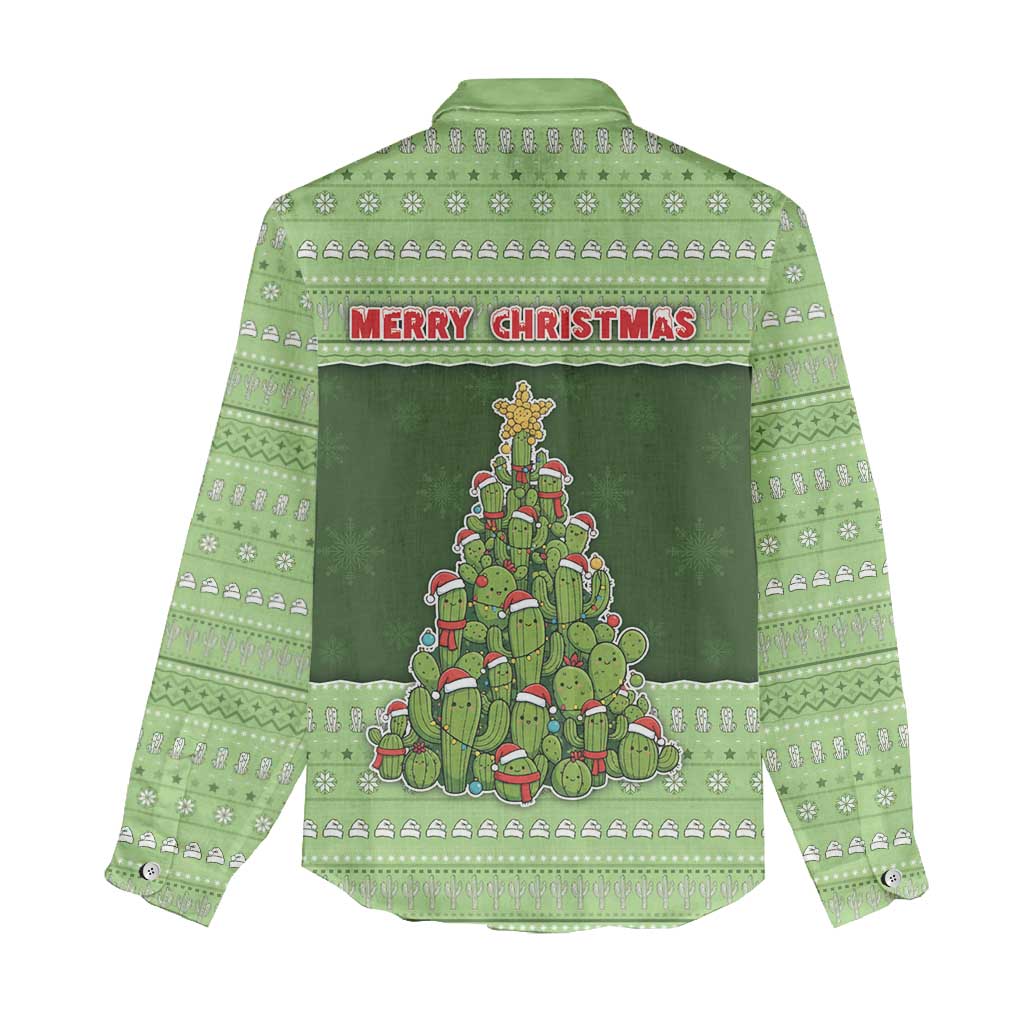 Cactus Christmas Women Casual Shirt Merry Cactmas - Wonder Print Shop