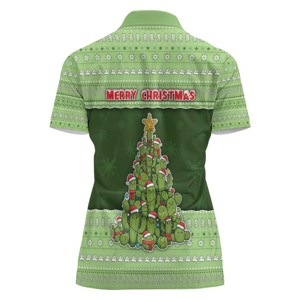 Cactus Christmas Women Polo Shirt Merry Cactmas - Wonder Print Shop