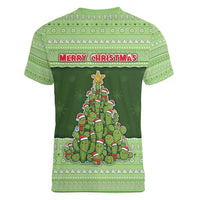 Cactus Christmas Women V-Neck T-Shirt Merry Cactmas - Wonder Print Shop