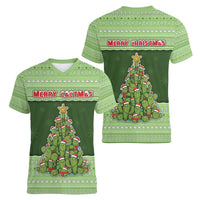 Cactus Christmas Women V-Neck T-Shirt Merry Cactmas - Wonder Print Shop