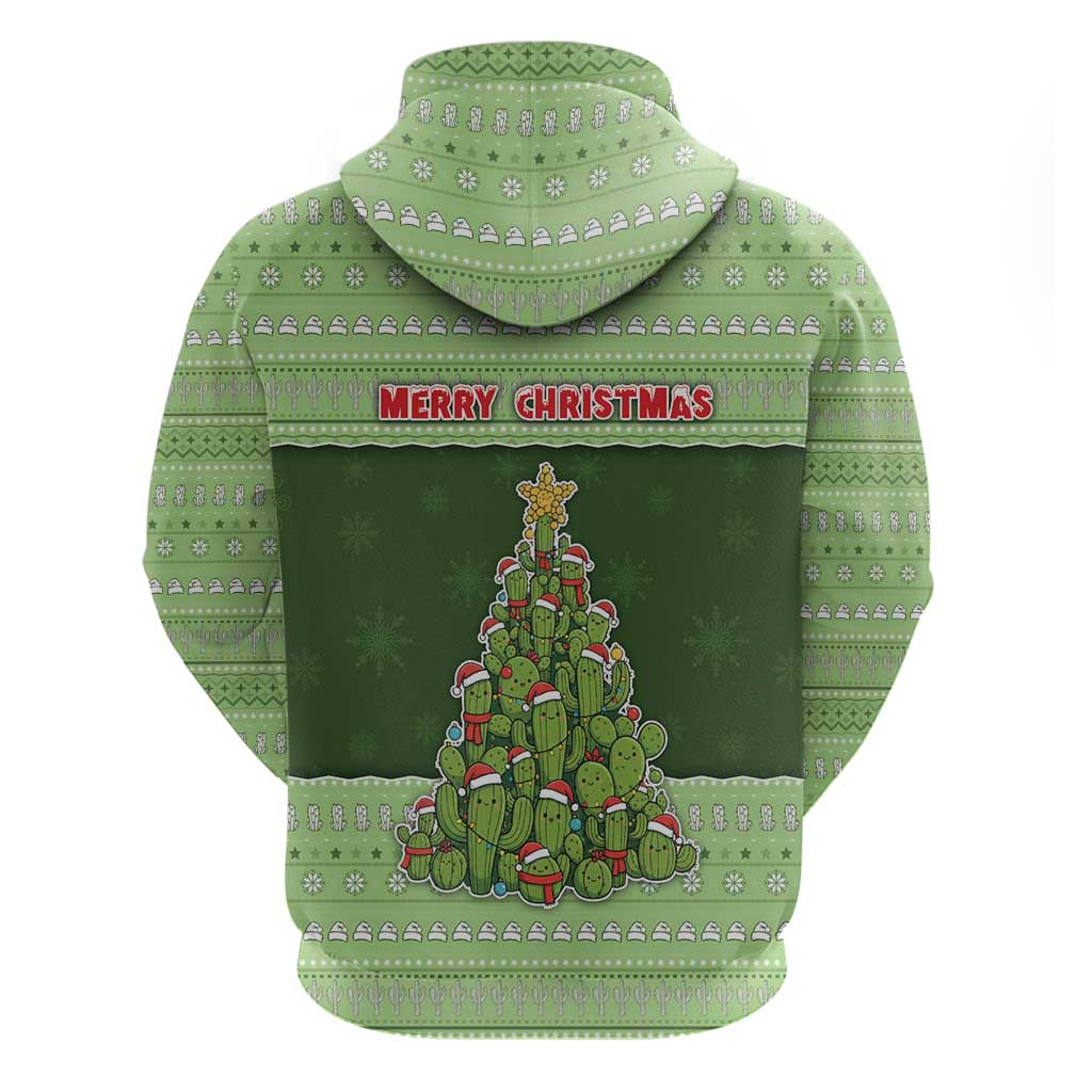 Cactus Christmas Zip Hoodie Merry Cactmas - Wonder Print Shop