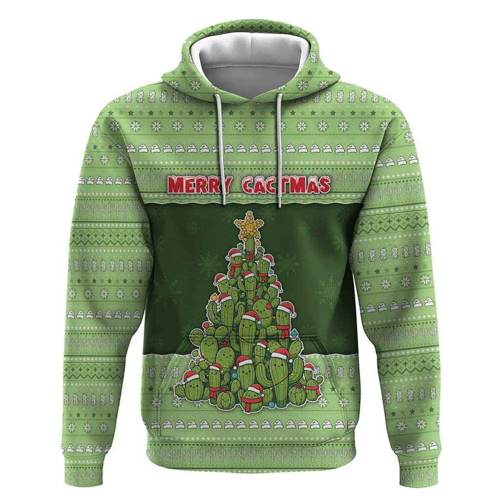 Cactus Christmas Zip Hoodie Merry Cactmas - Wonder Print Shop