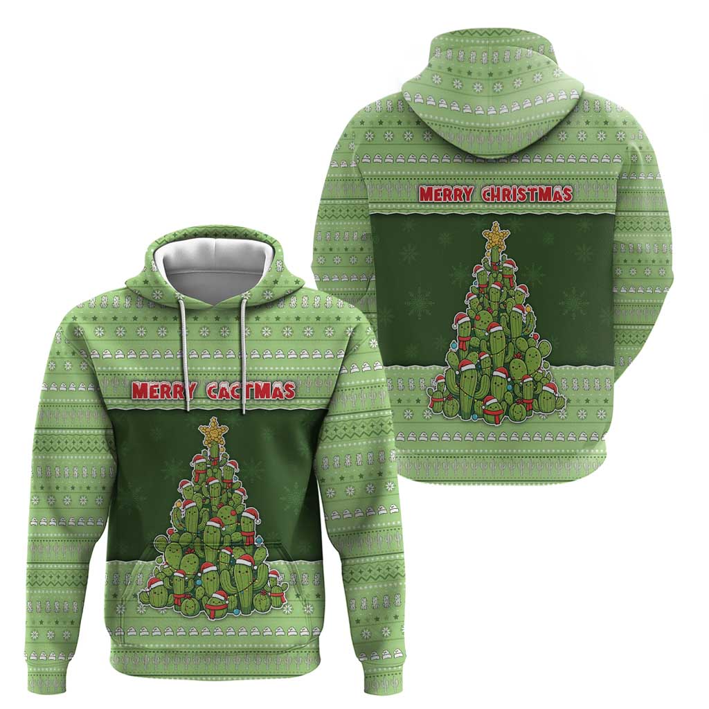 Cactus Christmas Zip Hoodie Merry Cactmas - Wonder Print Shop