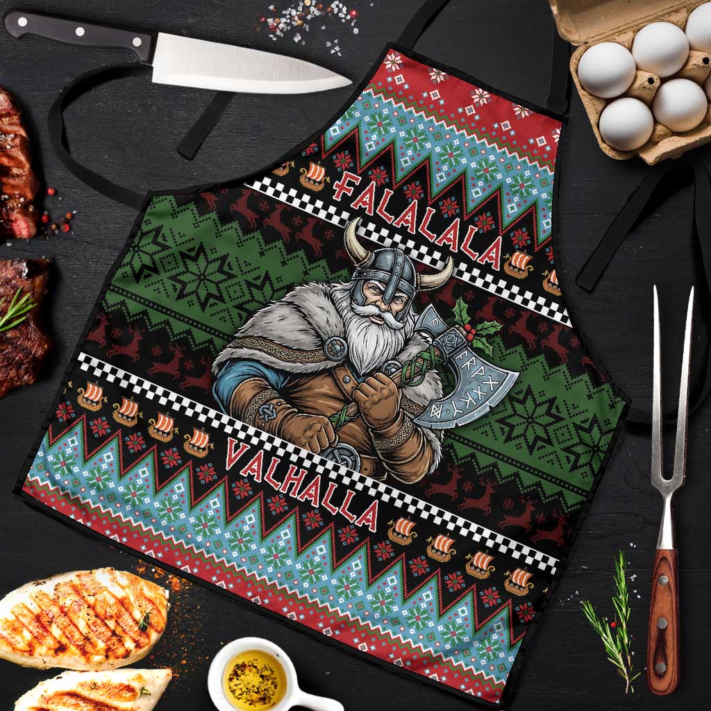Vikings Christmas Apron Warrior Santa - Wonder Print Shop