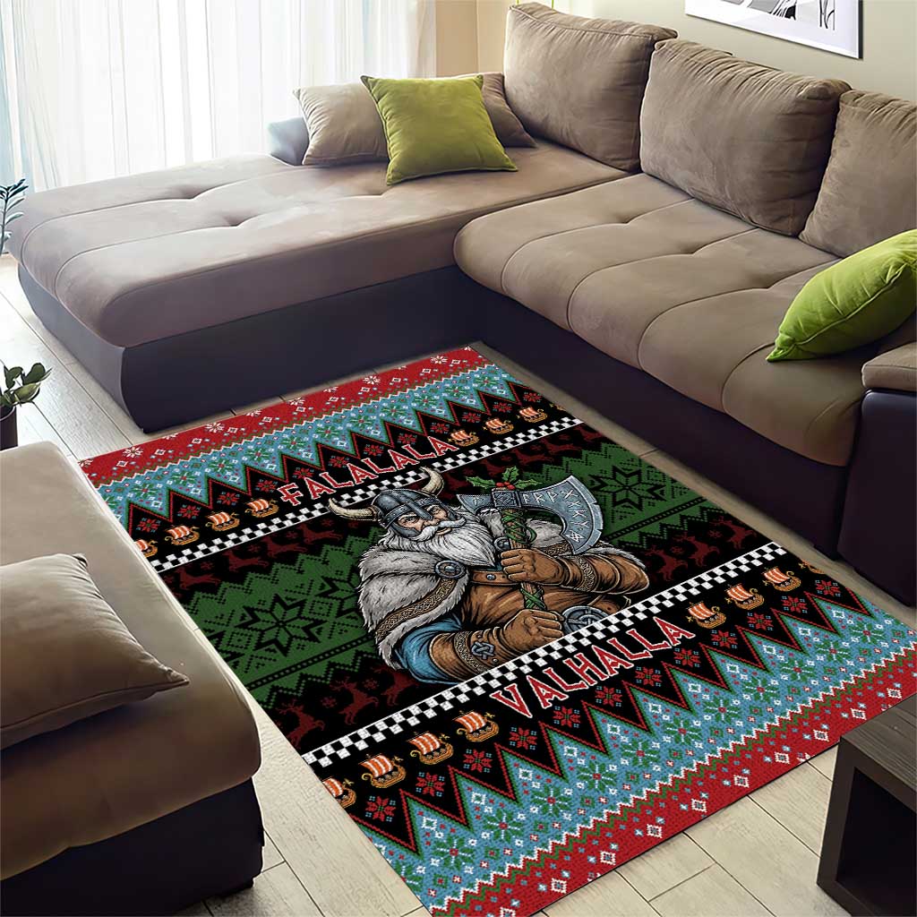 Vikings Christmas Area Rug Warrior Santa - Wonder Print Shop