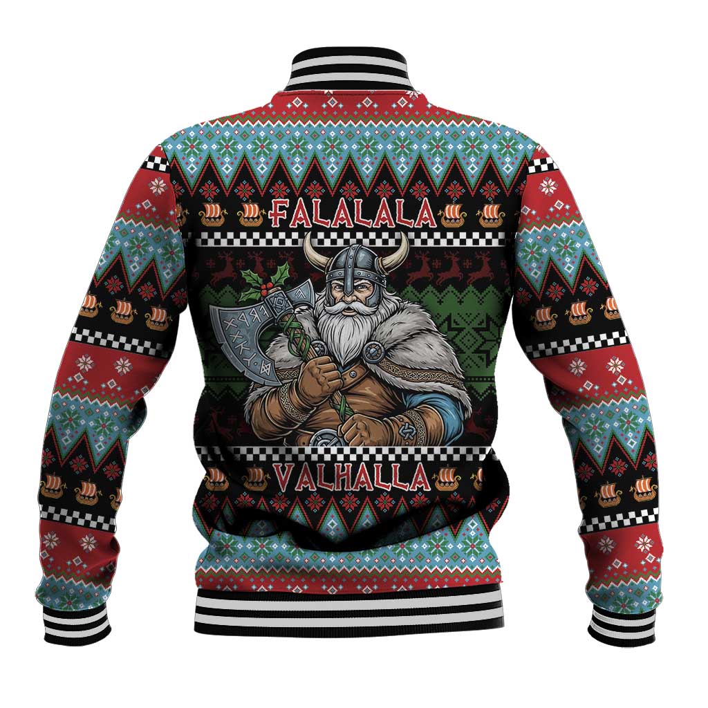Vikings Christmas Baseball Jacket Warrior Santa - Wonder Print Shop