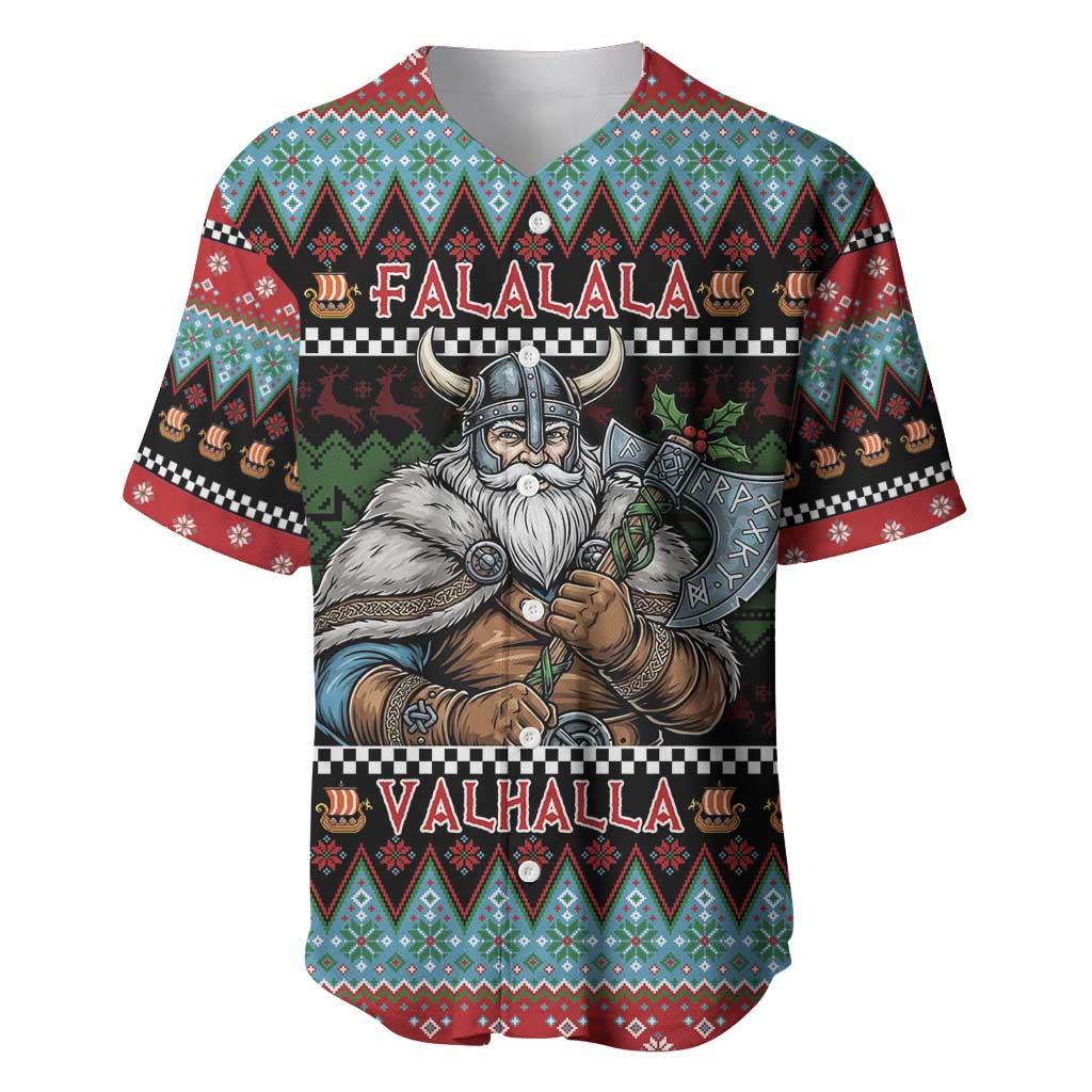 Vikings Christmas Baseball Jersey Warrior Santa - Wonder Print Shop