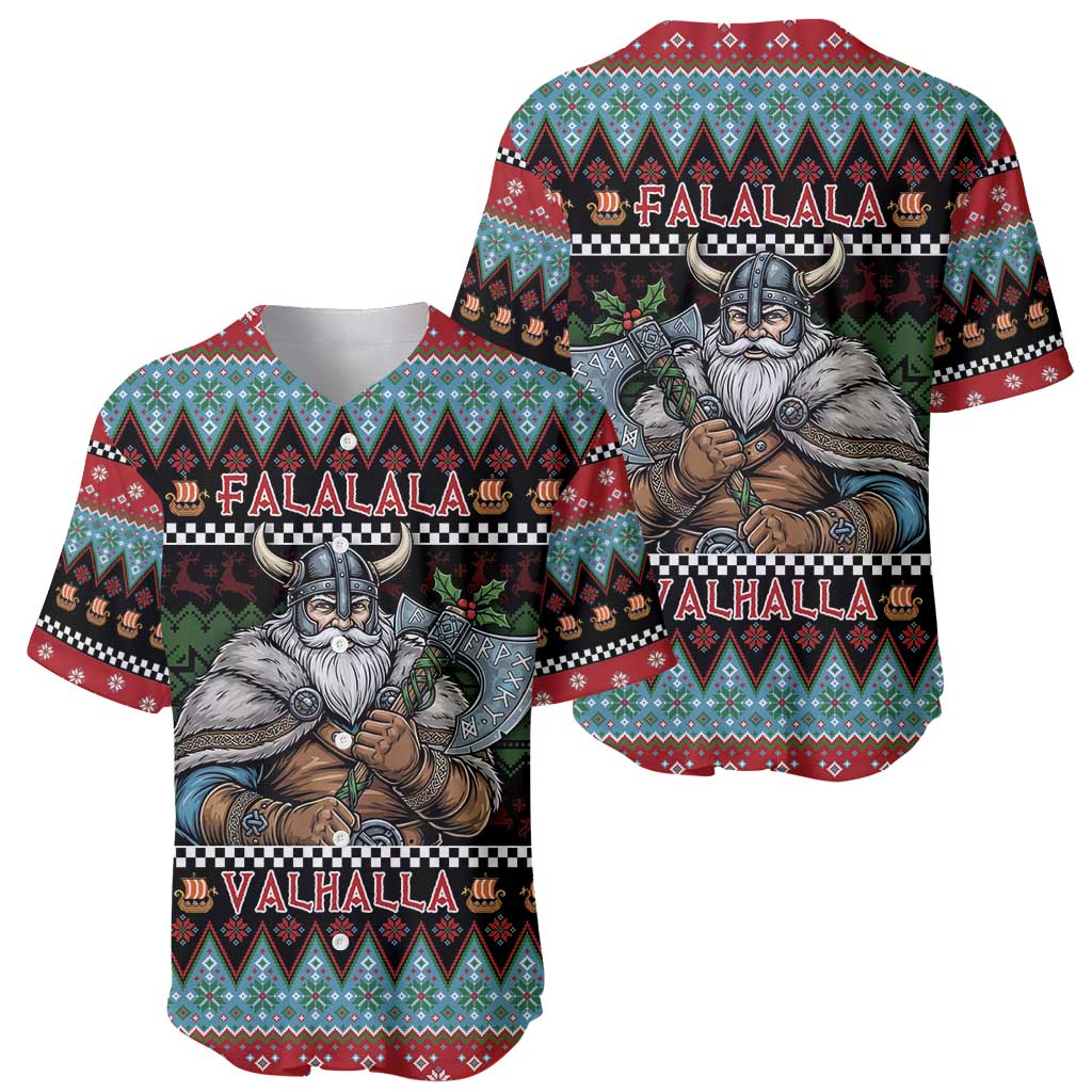 Vikings Christmas Baseball Jersey Warrior Santa - Wonder Print Shop