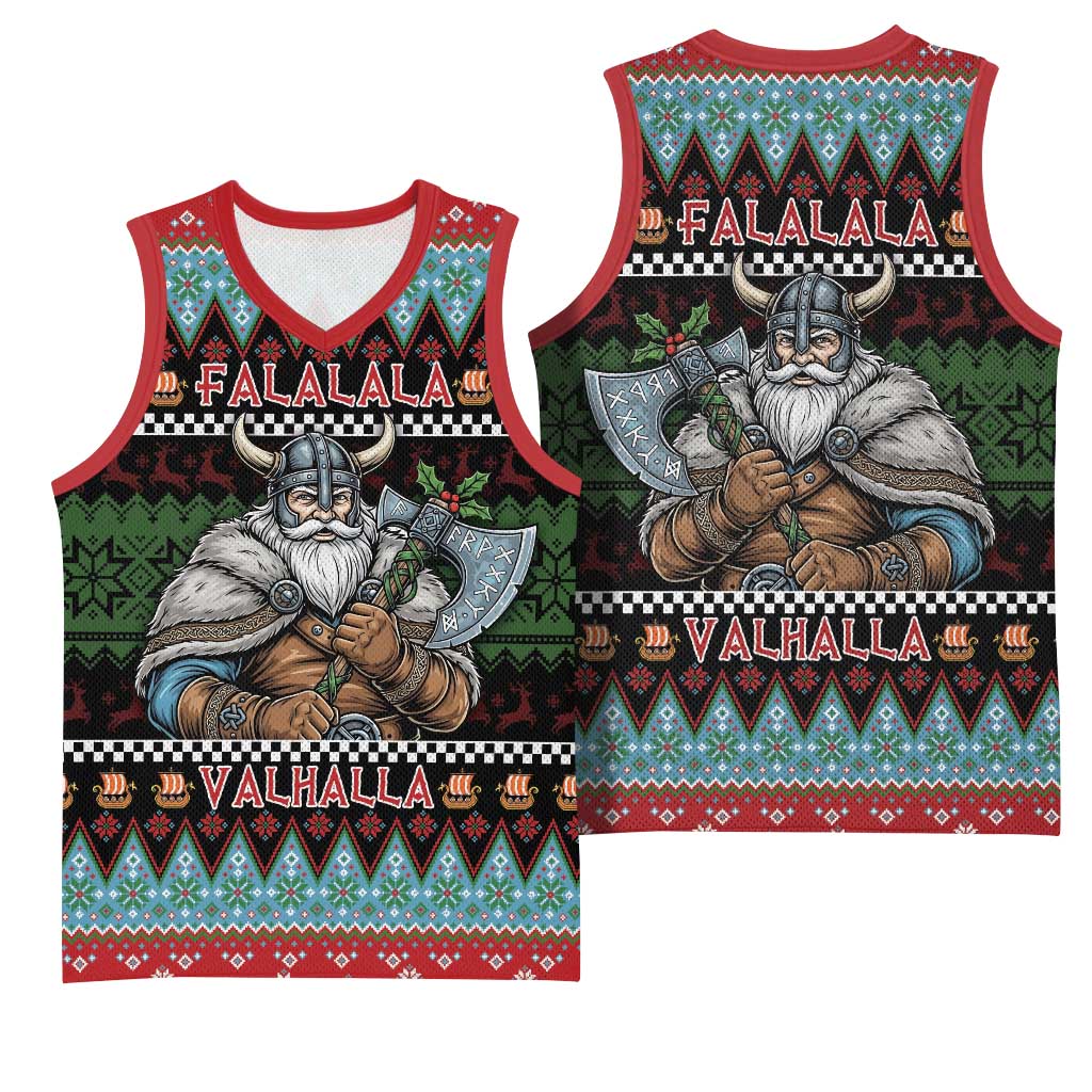 Vikings Christmas Basketball Jersey Warrior Santa - Wonder Print Shop