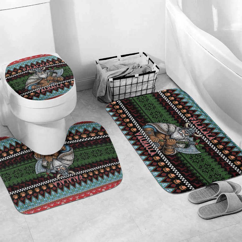 Vikings Christmas Bathroom Set Warrior Santa - Wonder Print Shop