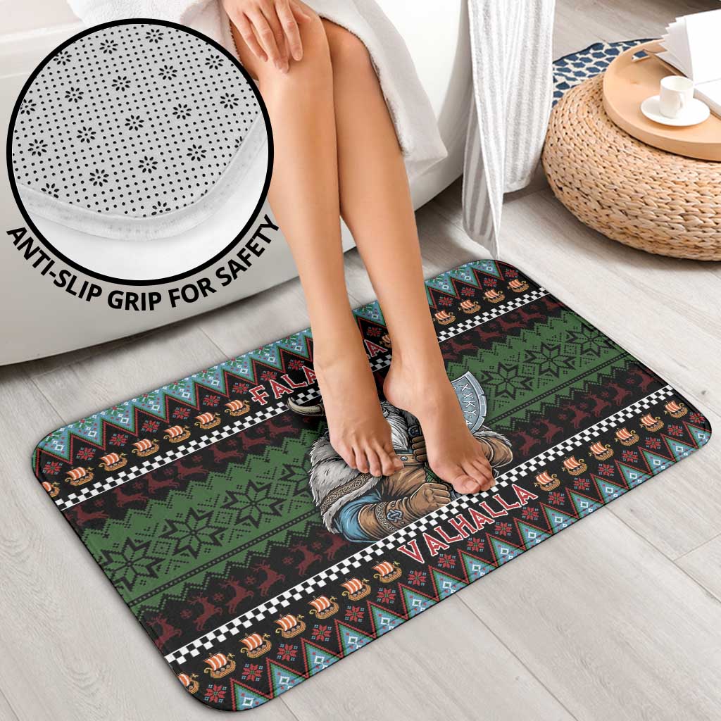 Vikings Christmas Bathroom Set Warrior Santa - Wonder Print Shop