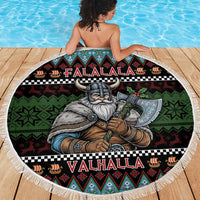 Vikings Christmas Beach Blanket Warrior Santa - Wonder Print Shop