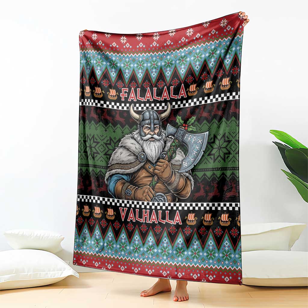 Vikings Christmas Blanket Warrior Santa - Wonder Print Shop