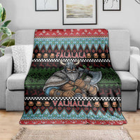 Vikings Christmas Blanket Warrior Santa - Wonder Print Shop