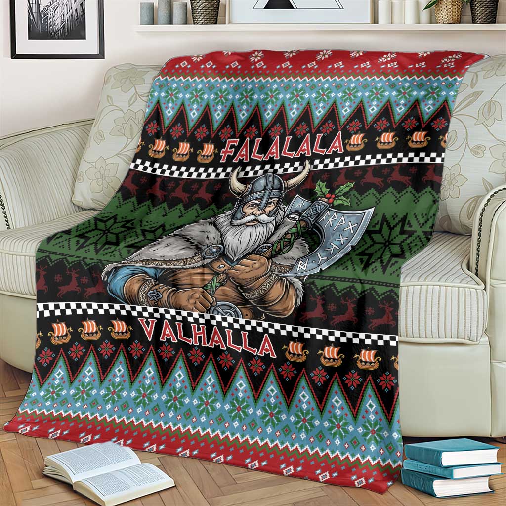 Vikings Christmas Blanket Warrior Santa - Wonder Print Shop