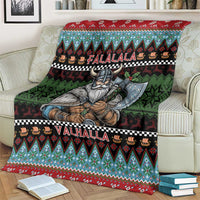 Vikings Christmas Blanket Warrior Santa - Wonder Print Shop