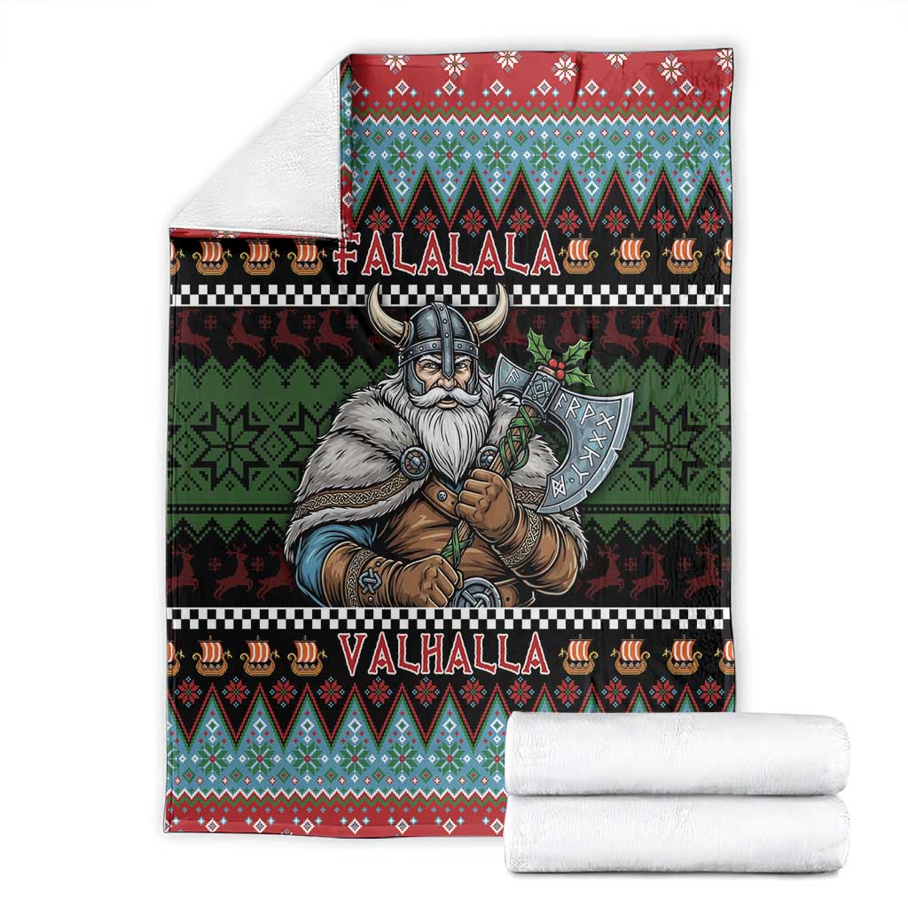 Vikings Christmas Blanket Warrior Santa - Wonder Print Shop