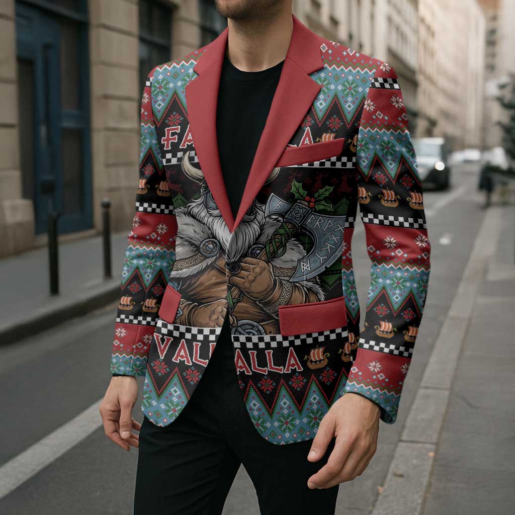 Vikings Christmas Blazer Warrior Santa - Wonder Print Shop