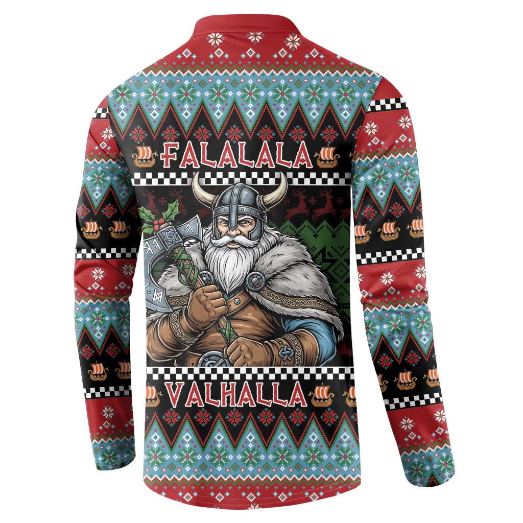 Vikings Christmas Button Sweatshirt Warrior Santa - Wonder Print Shop