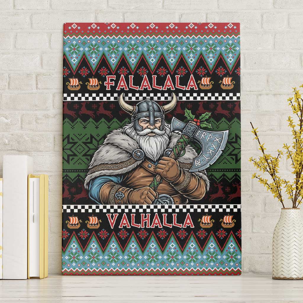 Vikings Christmas Canvas Wall Art Warrior Santa - Wonder Print Shop