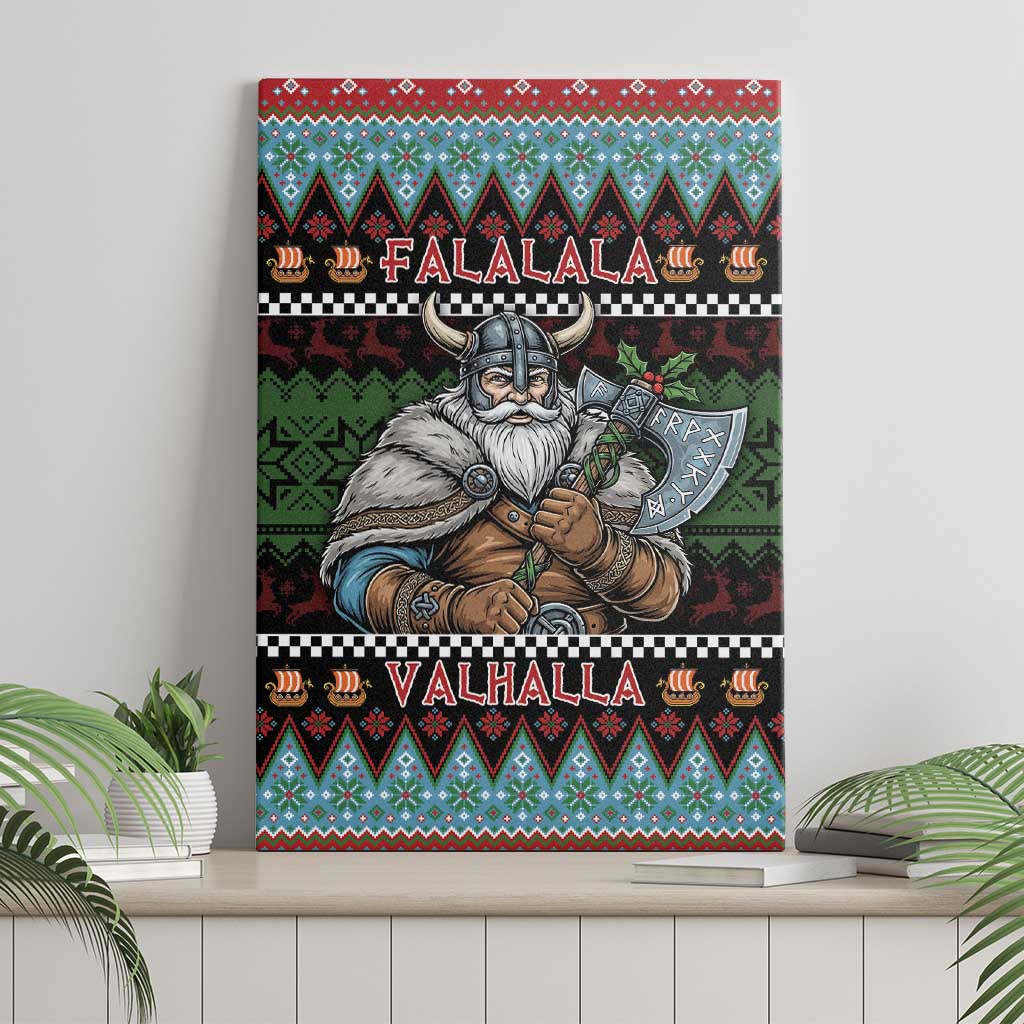 Vikings Christmas Canvas Wall Art Warrior Santa - Wonder Print Shop