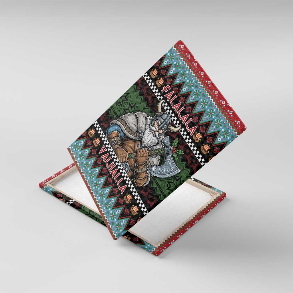 Vikings Christmas Canvas Wall Art Warrior Santa - Wonder Print Shop