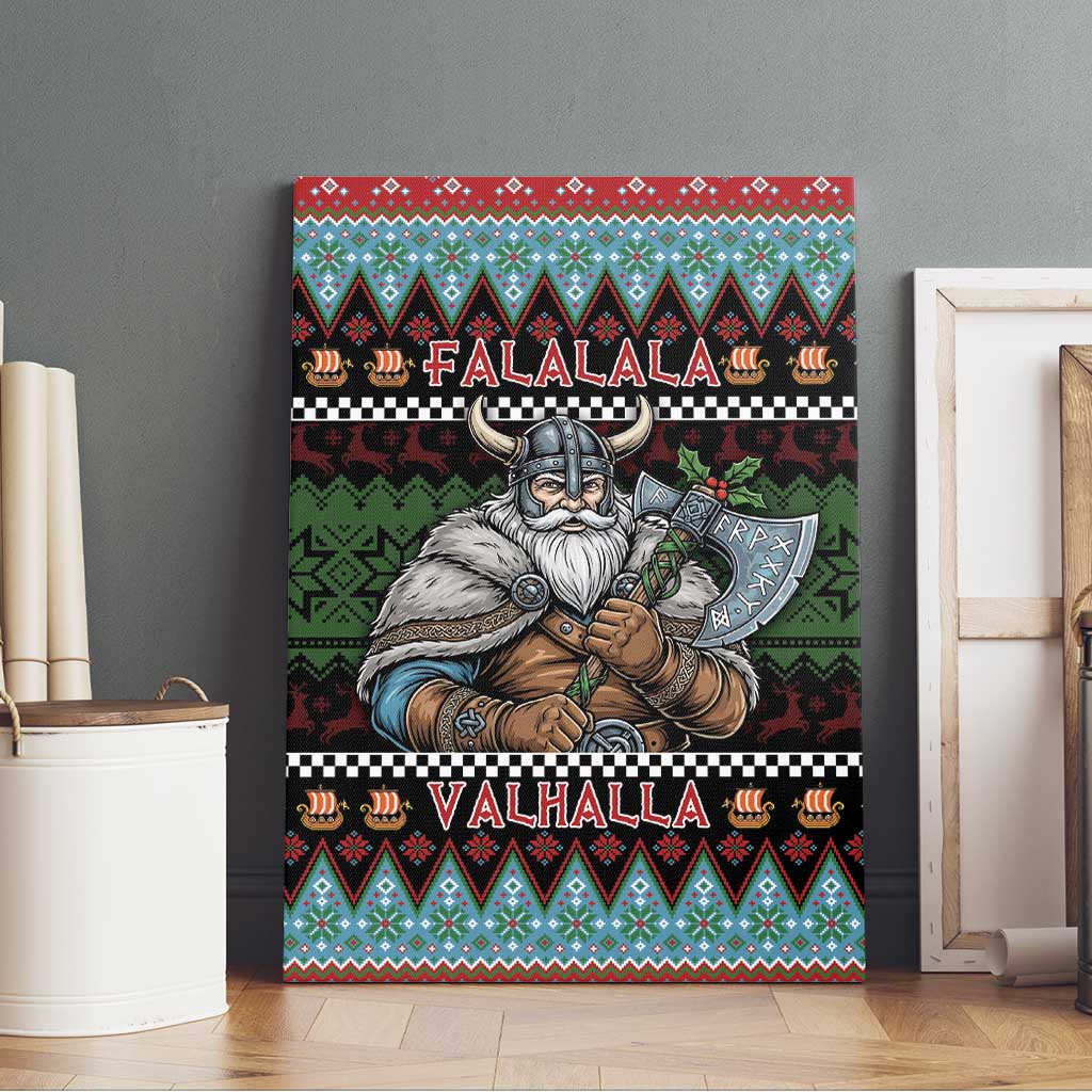 Vikings Christmas Canvas Wall Art Warrior Santa - Wonder Print Shop