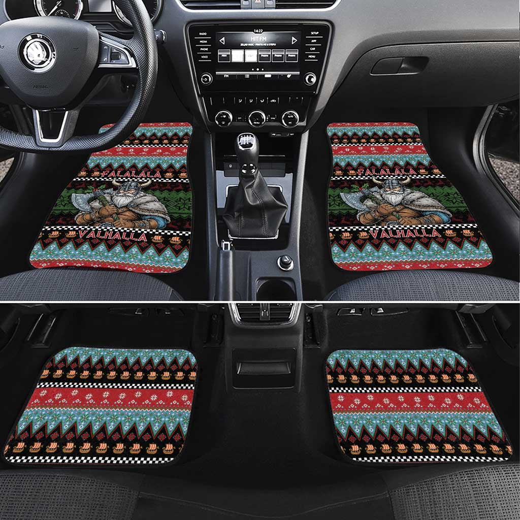 Vikings Christmas Car Mats Warrior Santa - Wonder Print Shop