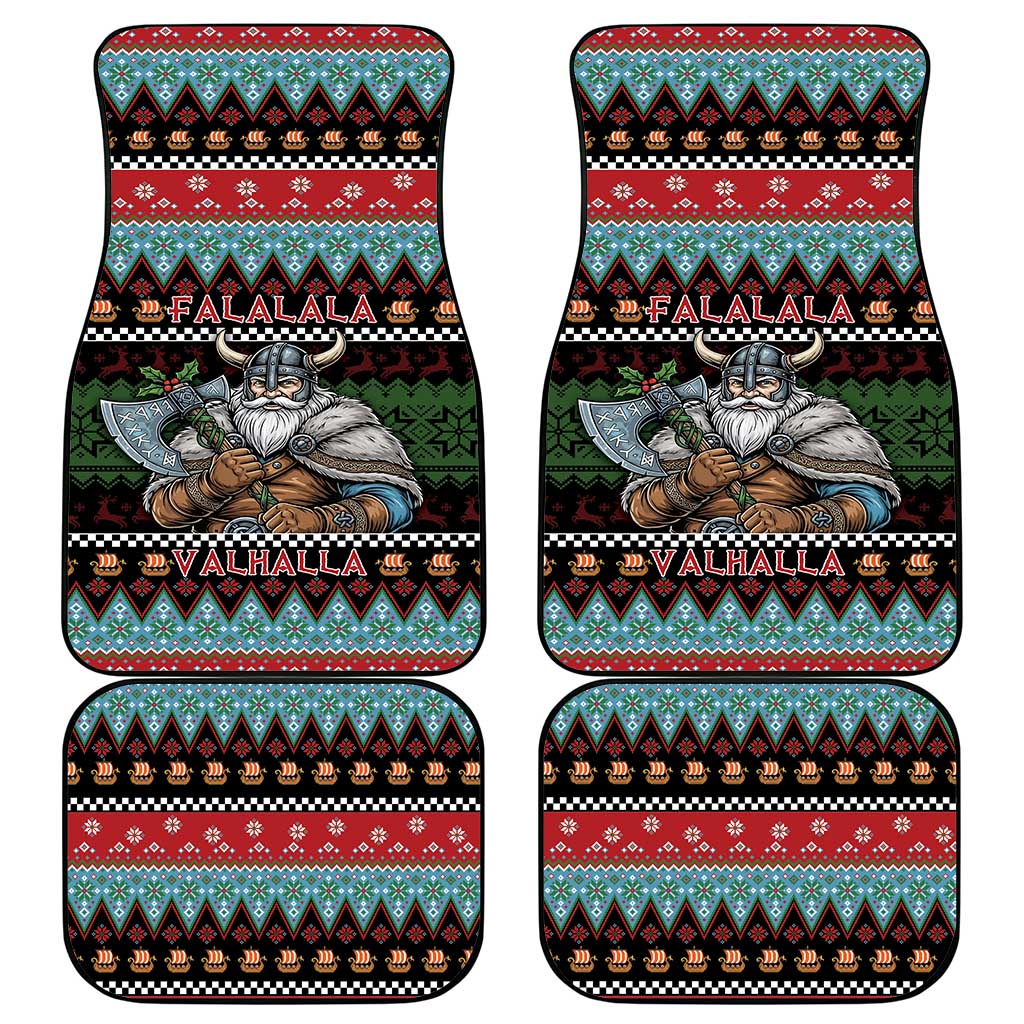 Vikings Christmas Car Mats Warrior Santa - Wonder Print Shop