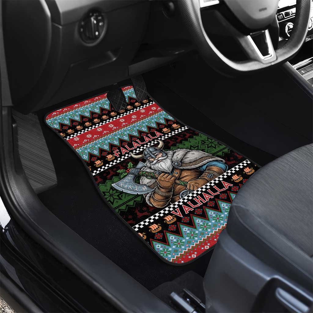 Vikings Christmas Car Mats Warrior Santa - Wonder Print Shop