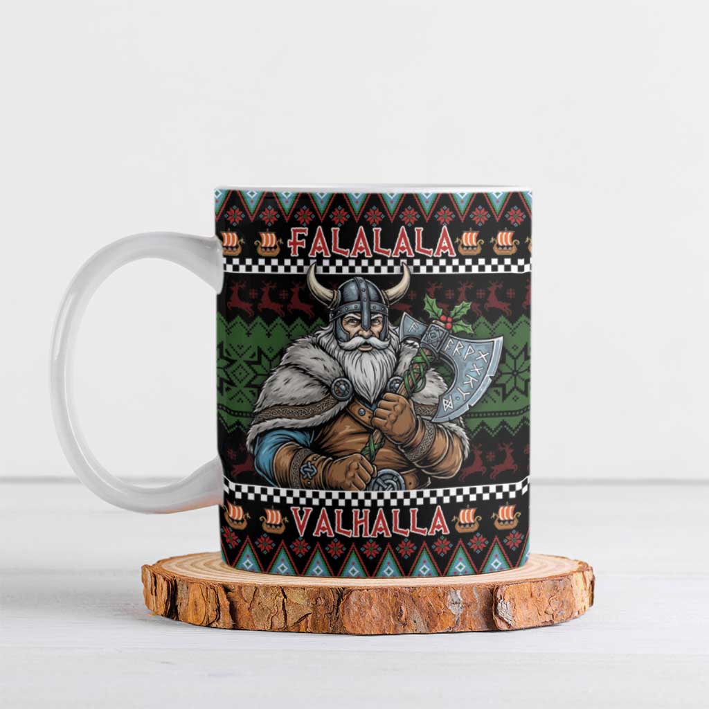 Vikings Christmas Ceramic Mug Warrior Santa - Wonder Print Shop