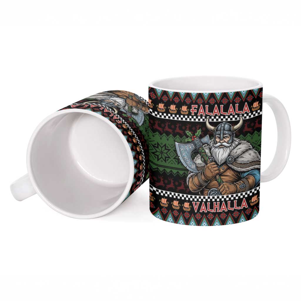 Vikings Christmas Ceramic Mug Warrior Santa - Wonder Print Shop