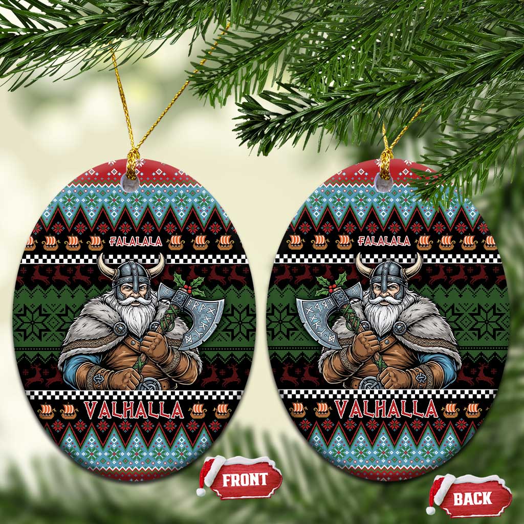 Vikings Christmas Ceramic Ornament Warrior Santa - Wonder Print Shop