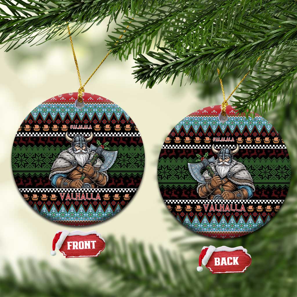 Vikings Christmas Ceramic Ornament Warrior Santa - Wonder Print Shop