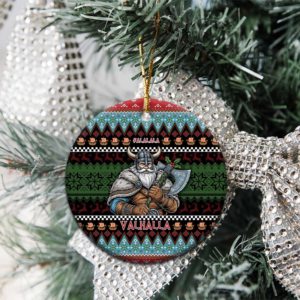 Vikings Christmas Ceramic Ornament Warrior Santa - Wonder Print Shop