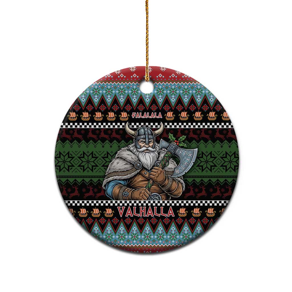 Vikings Christmas Ceramic Ornament Warrior Santa - Wonder Print Shop